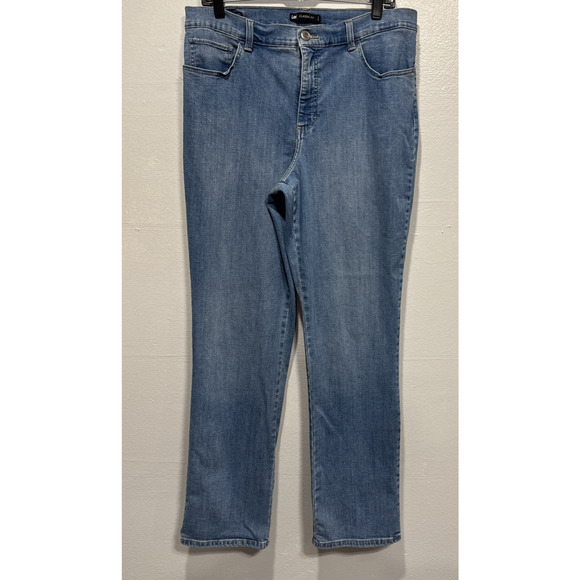 Lee Classic Fit Jeans Women's 14 Medium High Rise Straight Leg Blue Denim Pants - Picture 1 of 11